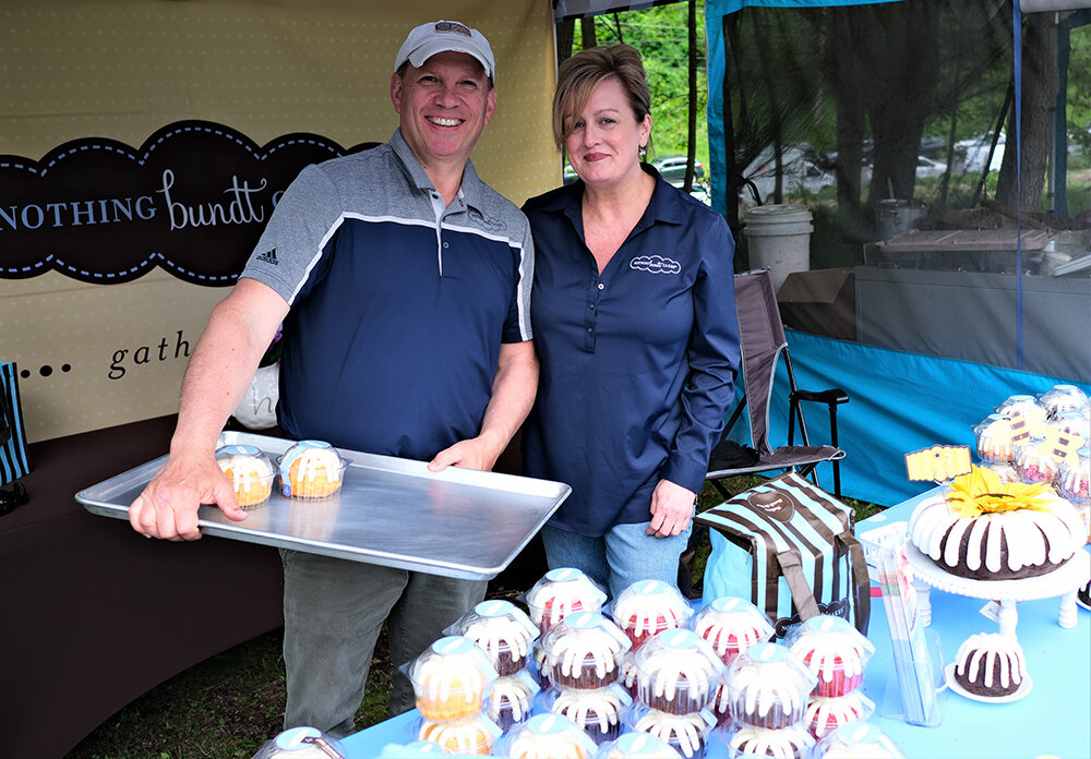 Manny Drivas and Susan Horton sold a variety of their popular tasty bundt cakes at the festival
